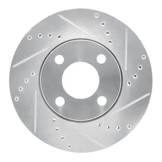 R1 Concepts EDZ-73010R Brake Rotor Drilled and Slotted Silver
